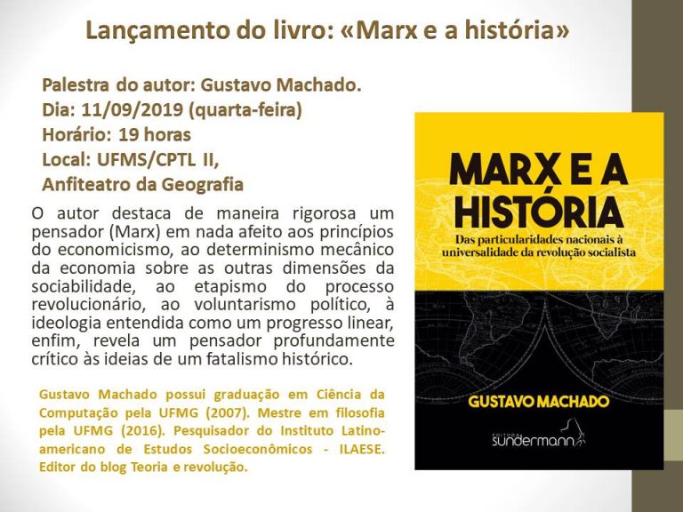 » Lançamento do livro “Marx e a história”